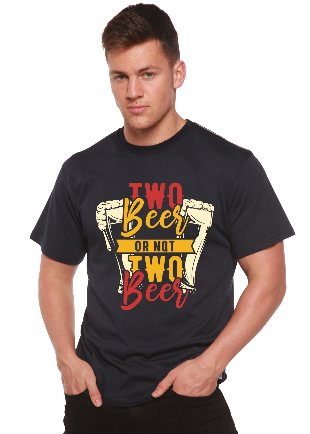 Two Beer men's bamboo graphic T-shirt – view 3