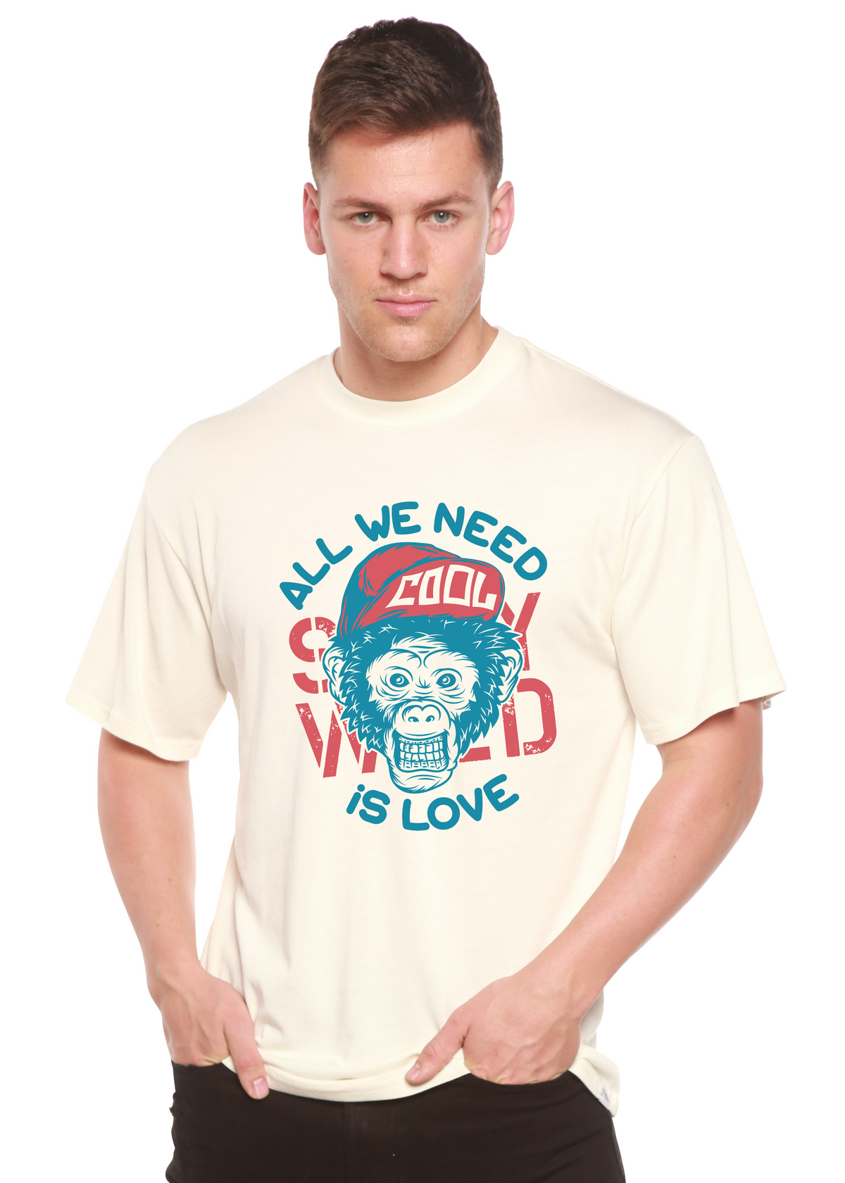 All We Need Is Love men's bamboo graphic T-shirt – view 6