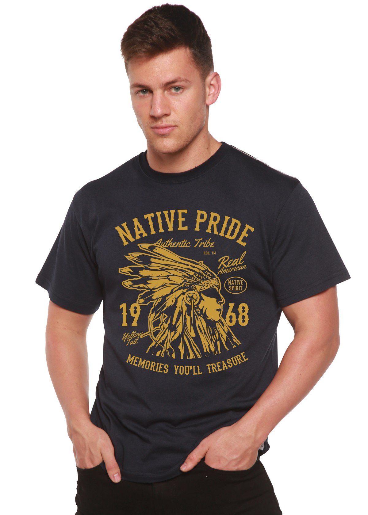 Native Pride men's bamboo graphic T-shirt – view 2