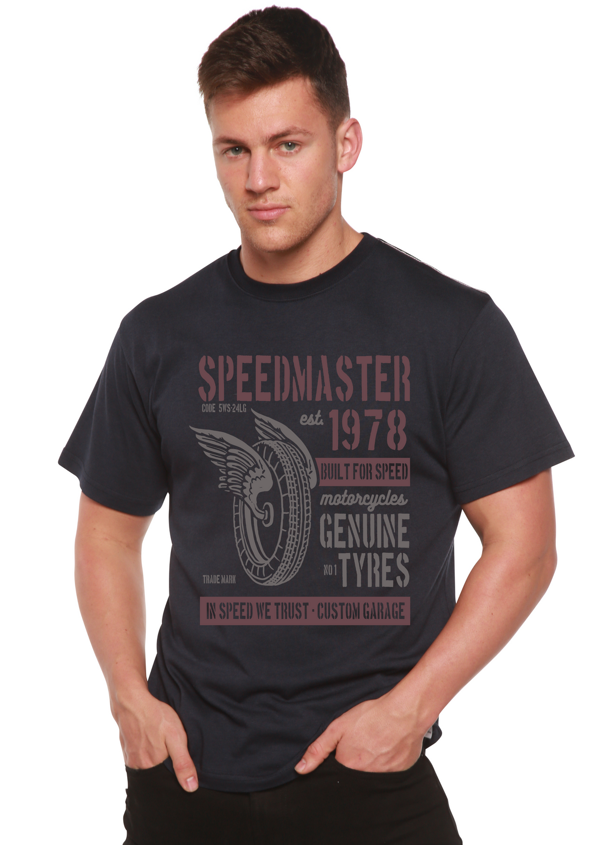 Speed Master men's bamboo graphic T-shirt – view 2