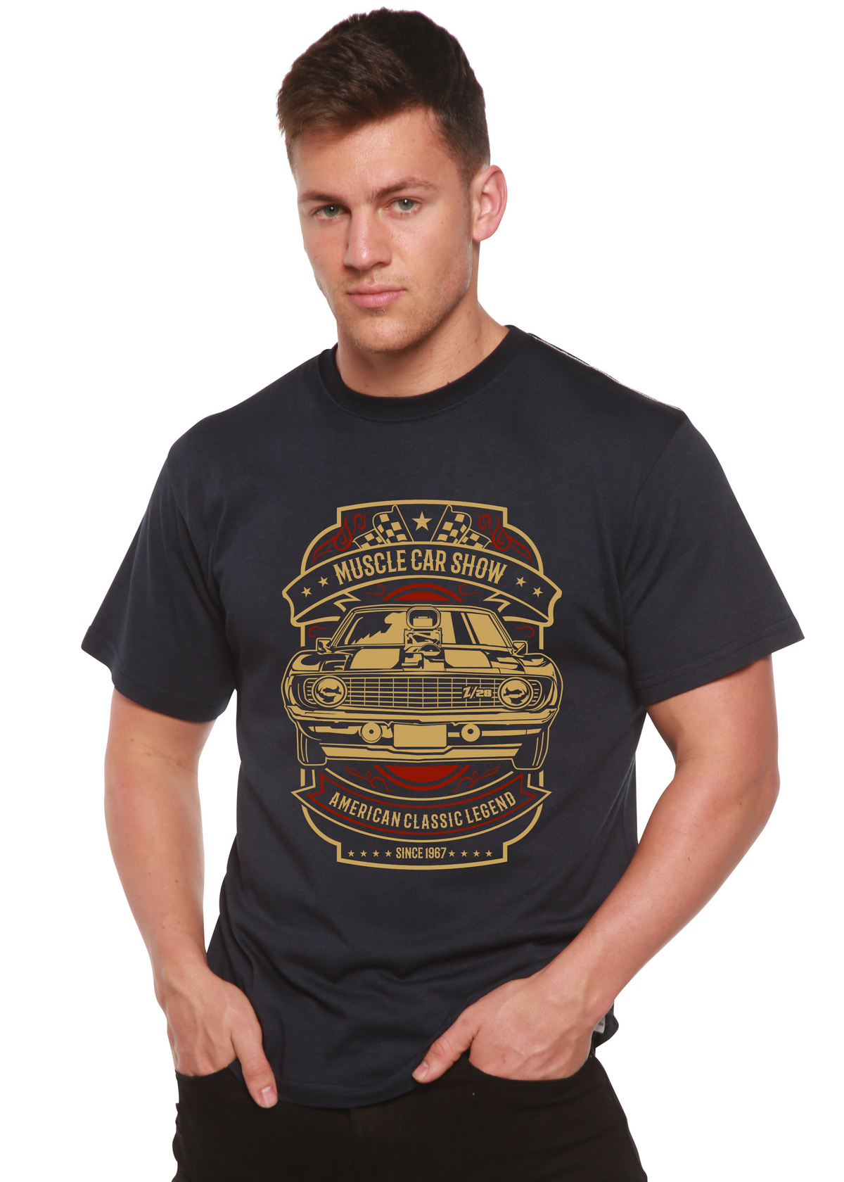 Muscle Car Show men's bamboo graphic T-shirt – view 2