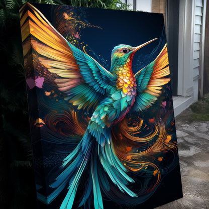 Humming Bird Abstract Wall Art II by Tailored Canvases