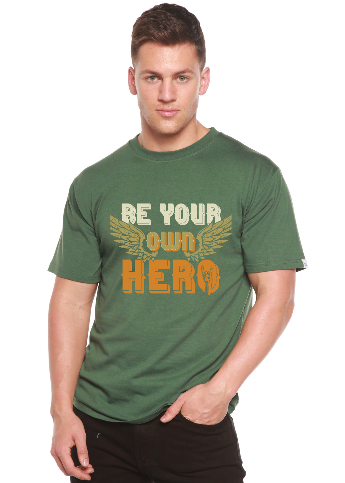 Be Your Own Hero men's bamboo graphic T-shirt – view 6