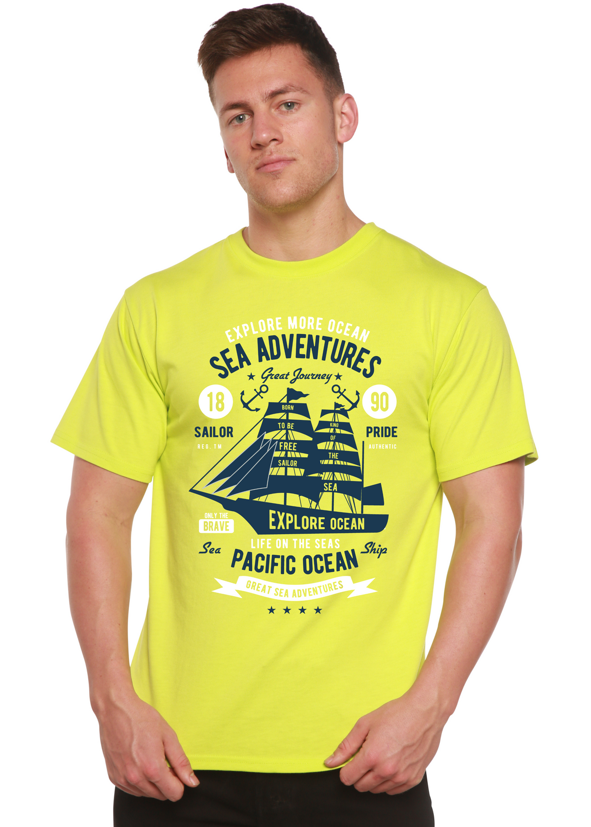 Sea Adventures men's bamboo graphic T-shirt – view 6