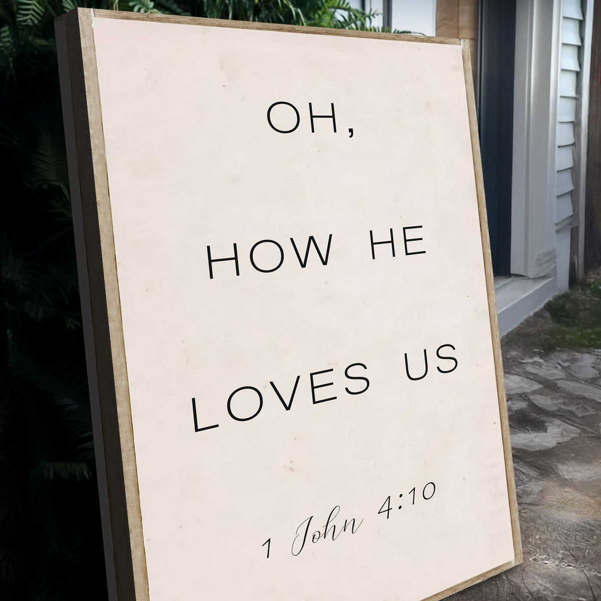 Oh How He Loves Us Faith Sign II canvas wall sign by Tailored Canvases, view 5