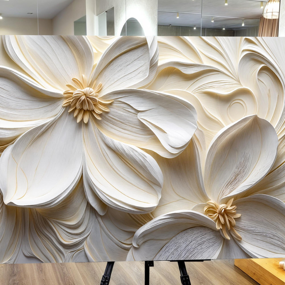 3D Minimalist Flower Wall Art II canvas by Tailored Canvases, view 5
