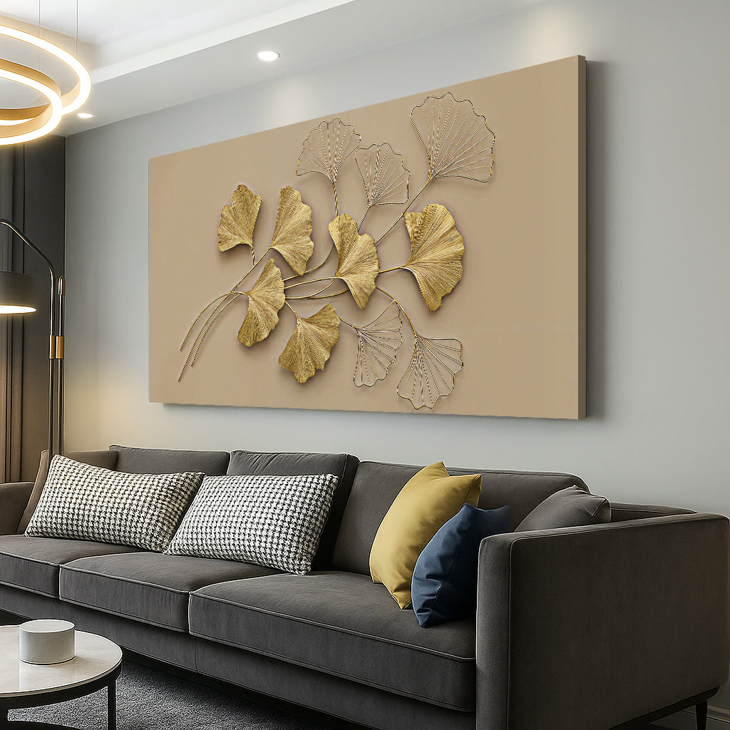 Golden Botanical Wall Art by Tailored Canvases