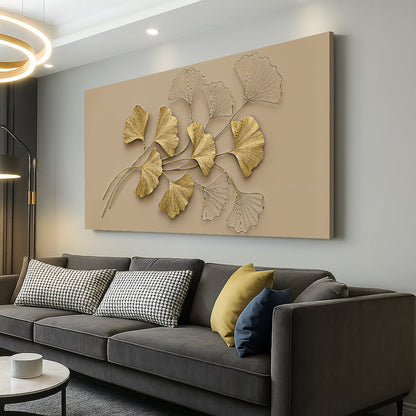 Golden Botanical Wall Art by Tailored Canvases