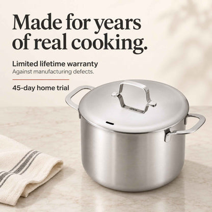 5-Ply Stainless Stock Pot with Lid, 7-Qt by Alva Cookware