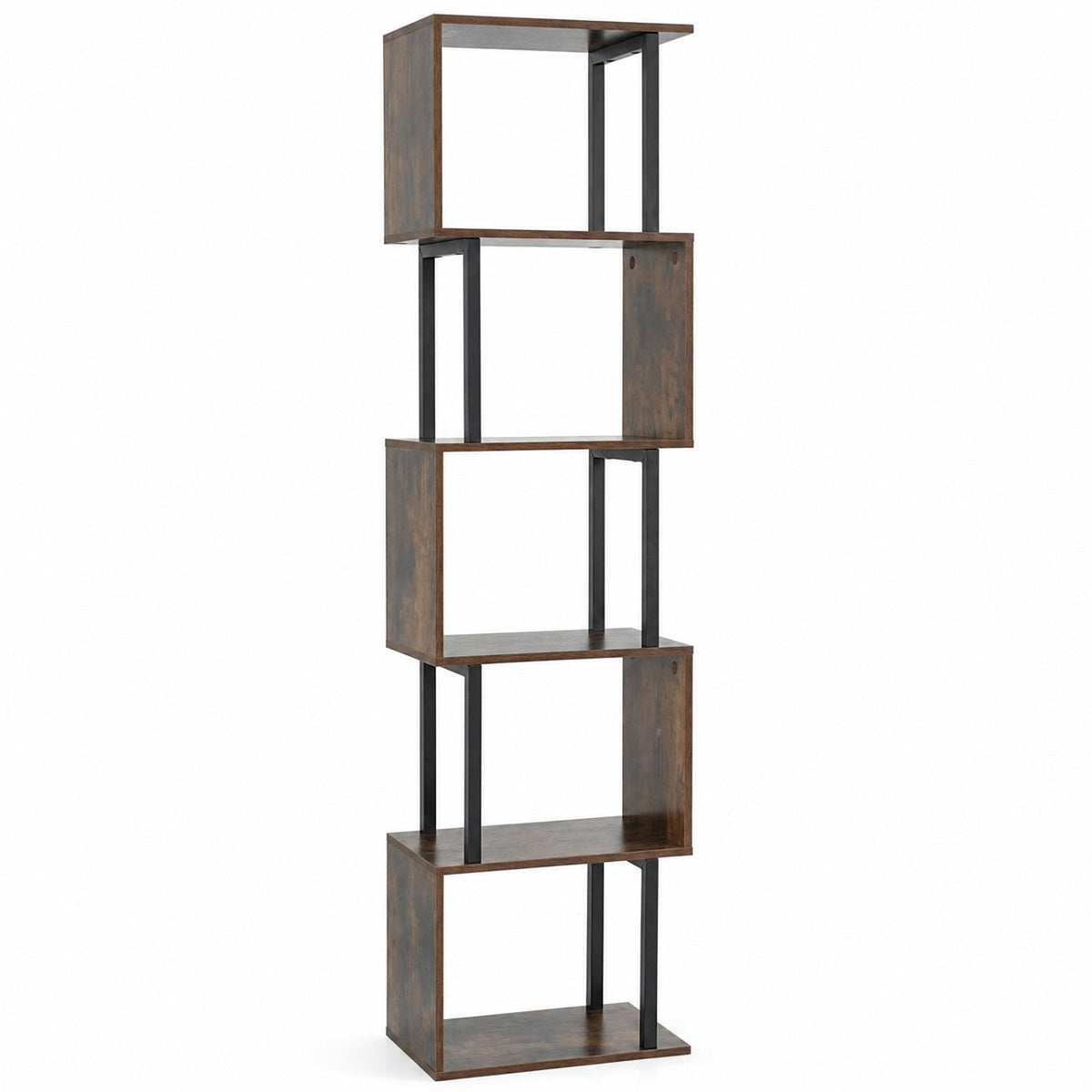 5-Tier S-Shaped Bookshelf with Open Cubes & Anti-Tip Kit by DirectDeals