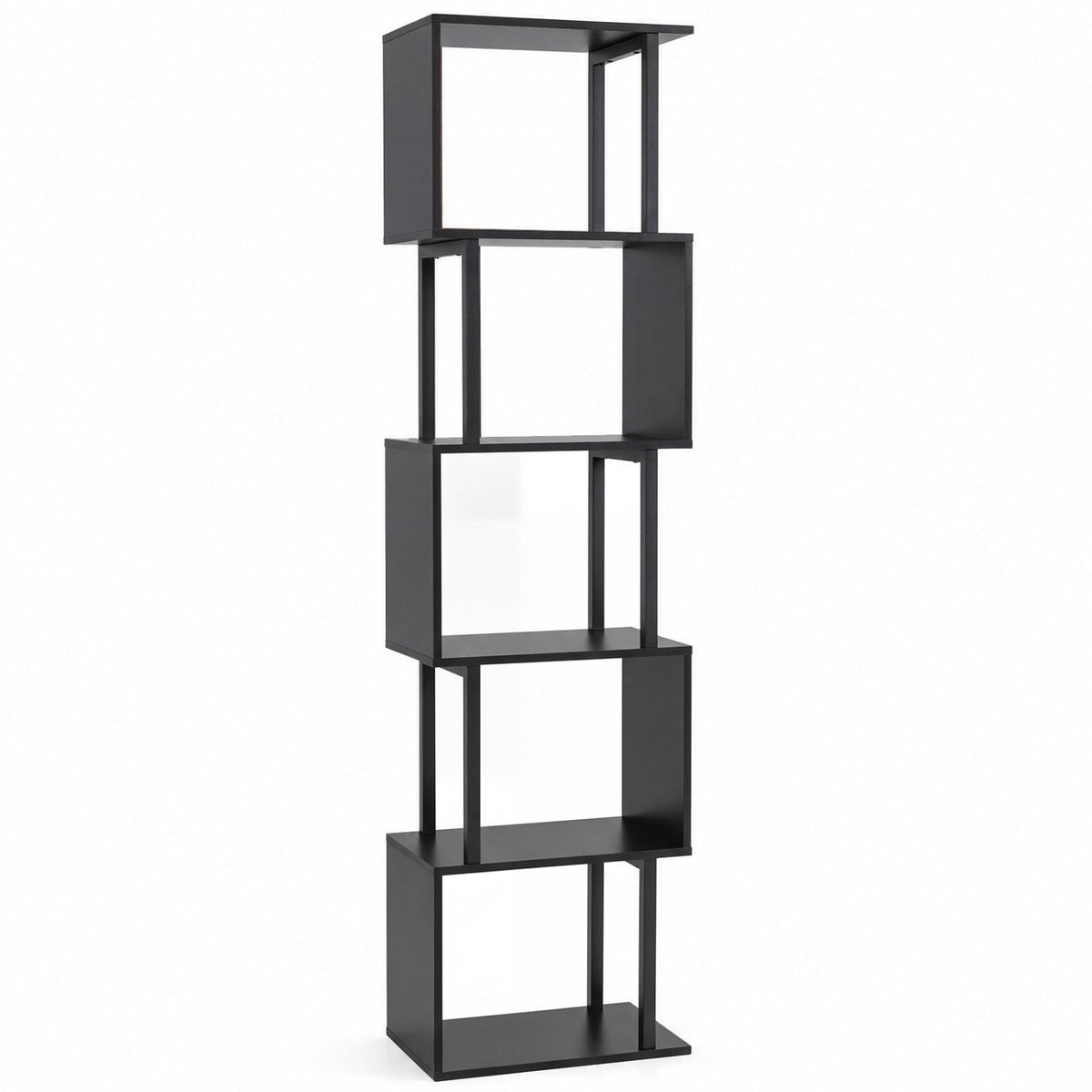 5-Tier S-Shaped Bookshelf with Open Cubes & Anti-Tip Kit by DirectDeals