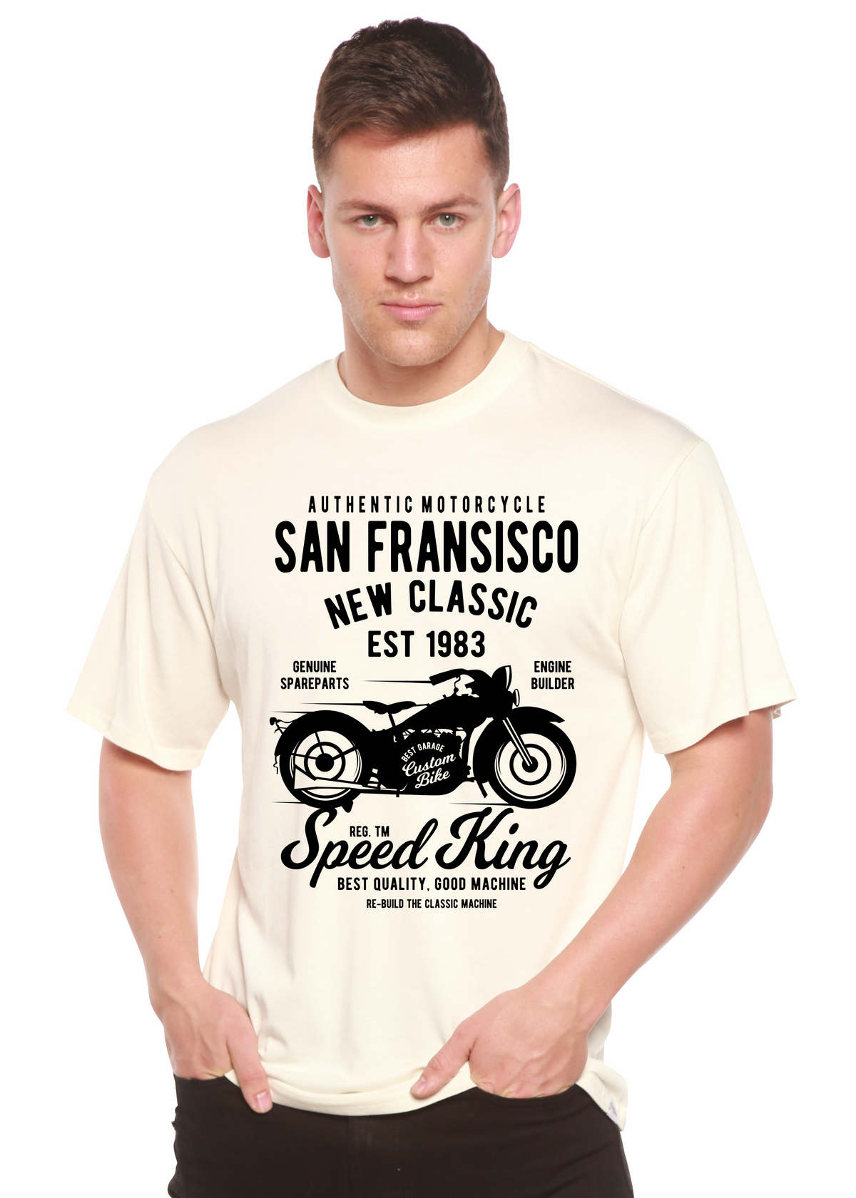San Francisco men's short sleeve graphic T-shirt in bamboo viscose and organic cotton