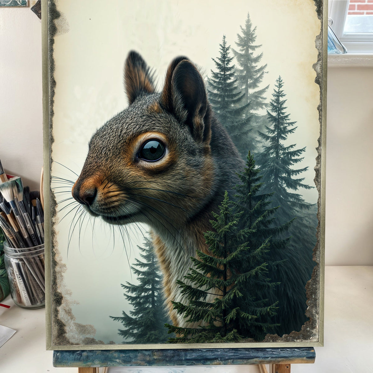 Squirrel Double Exposure Wall Art by Tailored Canvases