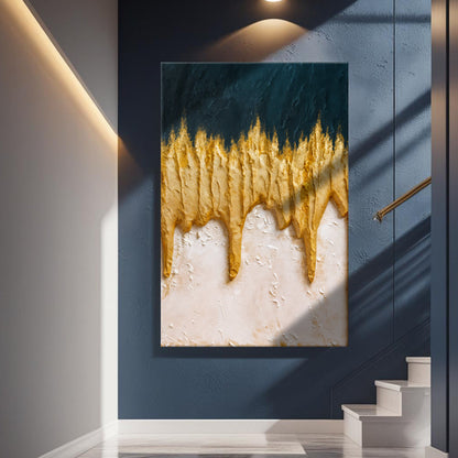 Abstract Blue And Gold Wall Art by Tailored Canvases