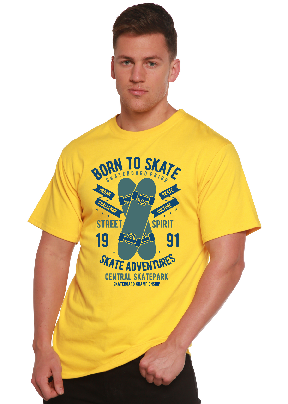 Born to Skate men's bamboo graphic T-shirt – view 7