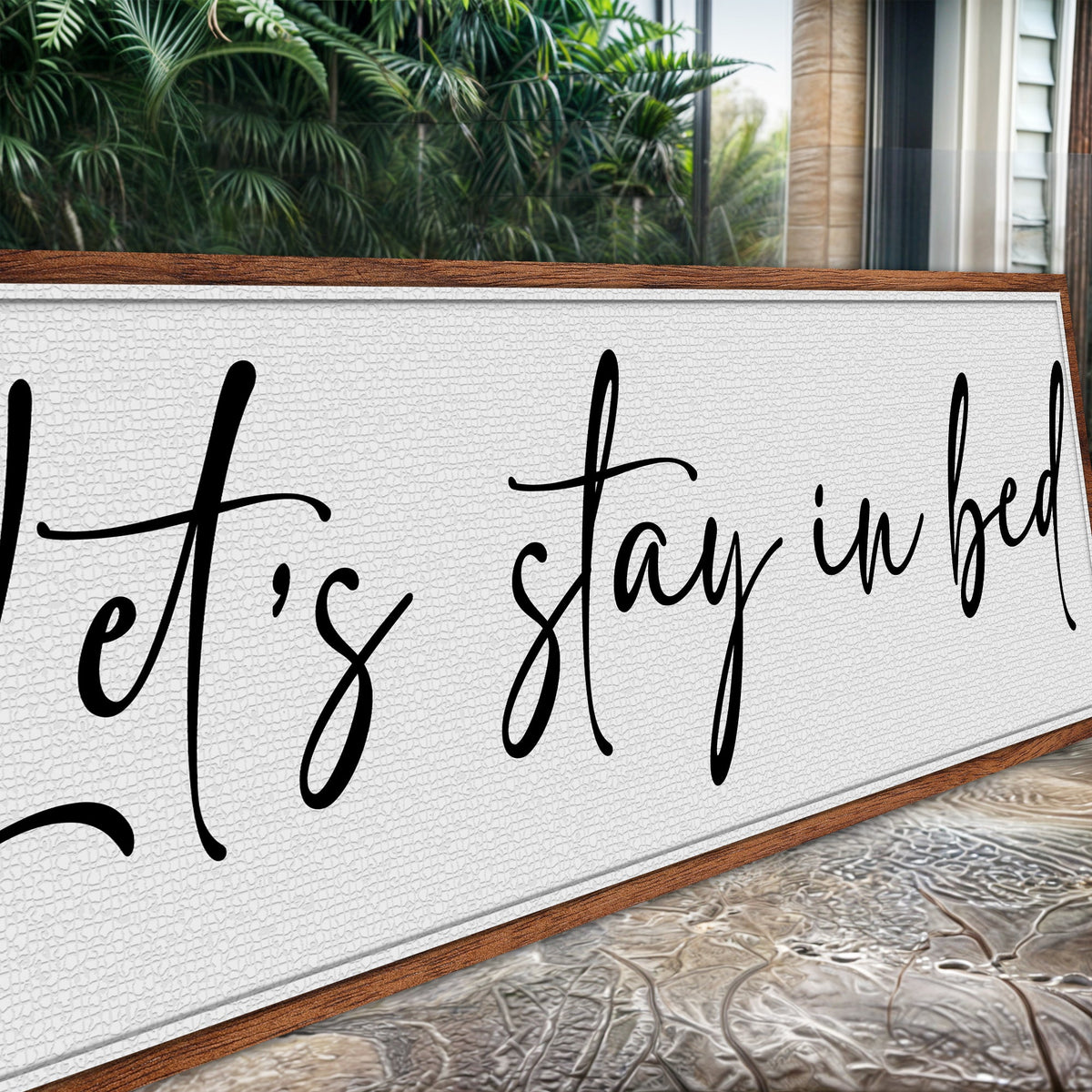 Let's Stay in Bed Bedroom Sign II by Tailored Canvases