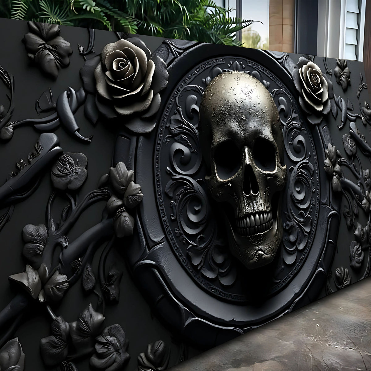 3D Rose and Skull Wall Art VI canvas by Tailored Canvases, view 5