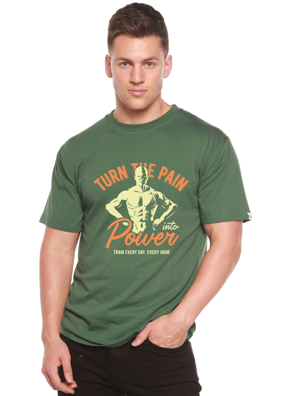 Turn the Pain men's bamboo graphic T-shirt – view 6