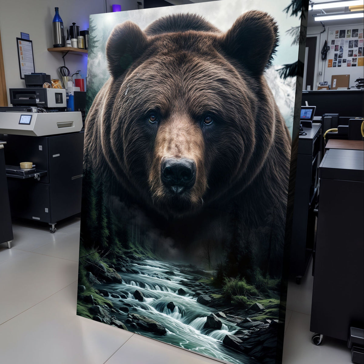Grizzly Bear Double Exposure Wall Art by Tailored Canvases