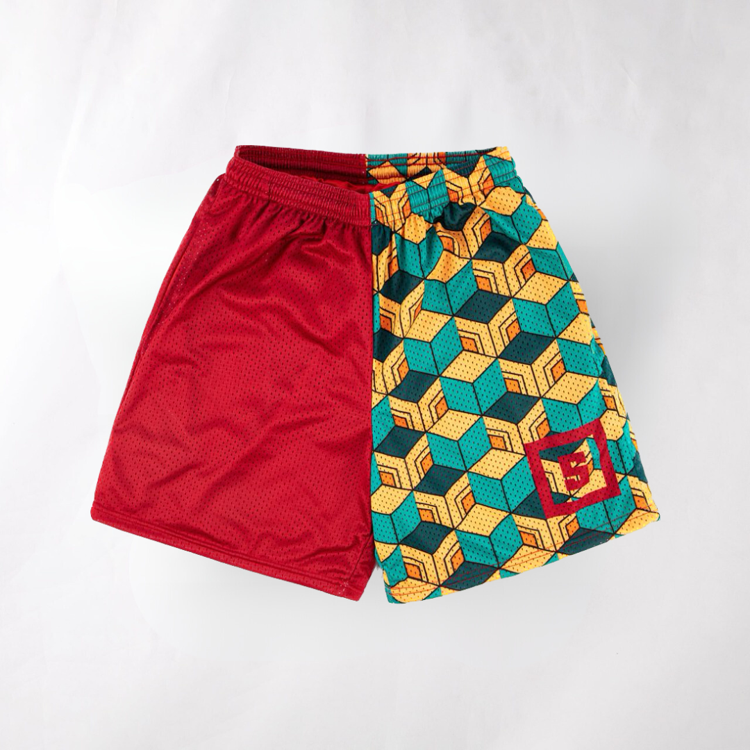 Water Pillar anime mesh shorts with sublimated design