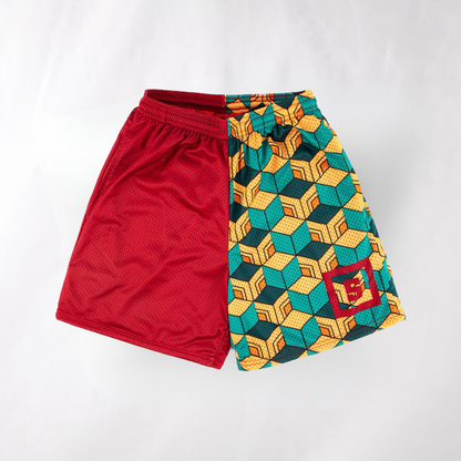 Water Pillar anime mesh shorts with sublimated design