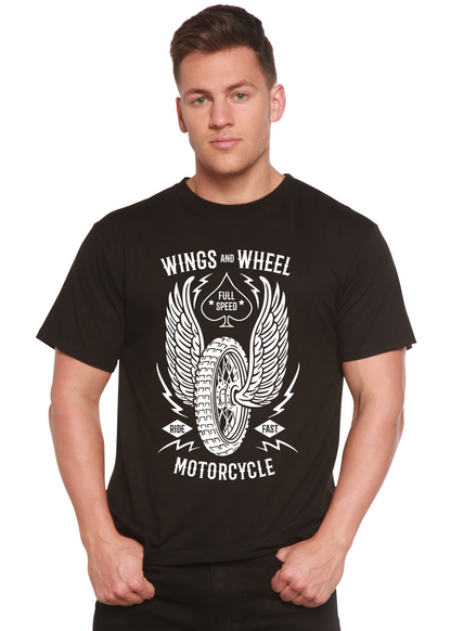 Wings and Wheel men's short sleeve graphic T-shirt in bamboo viscose and organic cotton