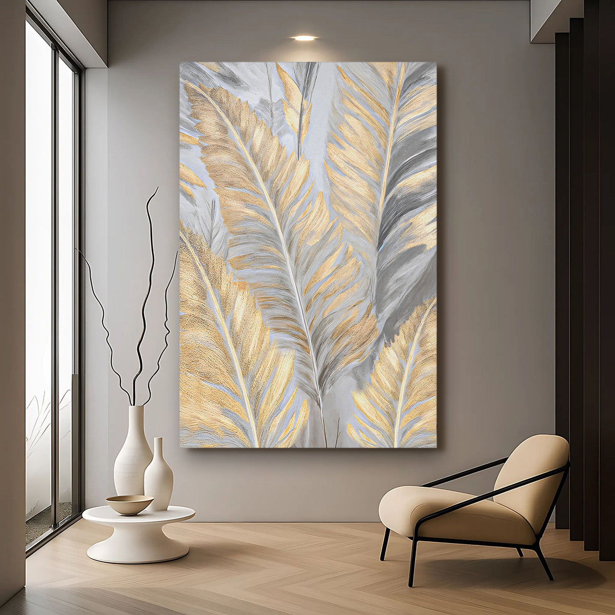 Luxury Gold and Silver Leaf Wall Art by Tailored Canvases
