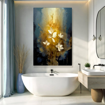 Golden Glow Elegant Flower Wall Art by Tailored Canvases