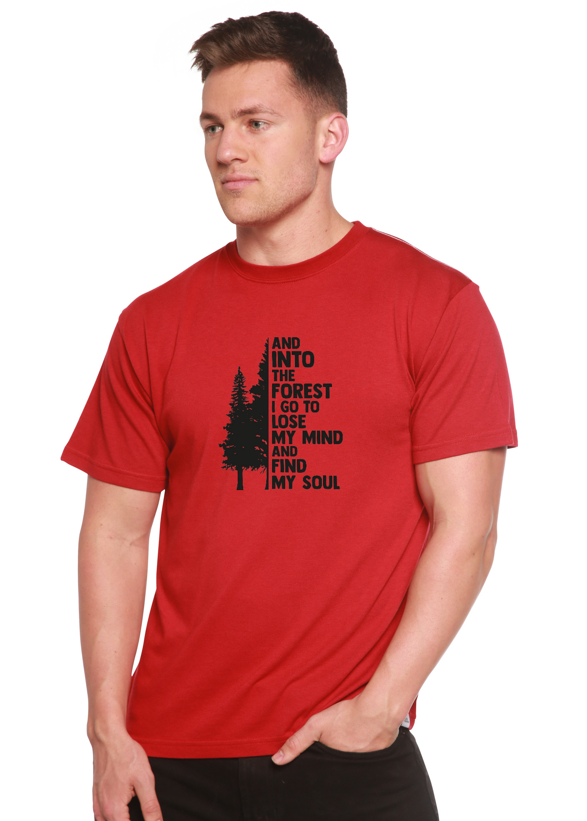 And Into the Forest I Go men's bamboo graphic T-shirt – view 5