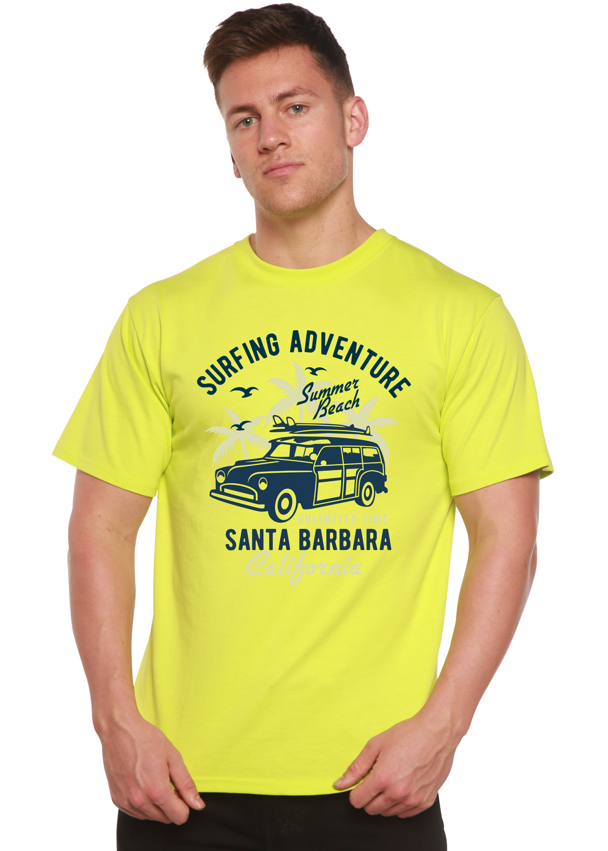 Surfing Adventure men's bamboo graphic T-shirt – view 5