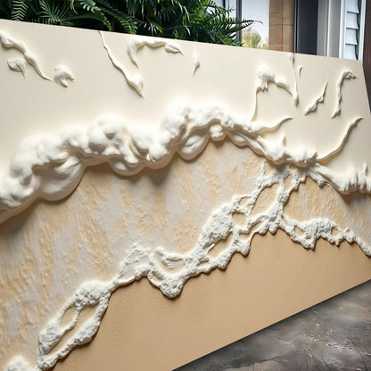 Beige Abstract Ocean Waves Wall Art by Tailored Canvases