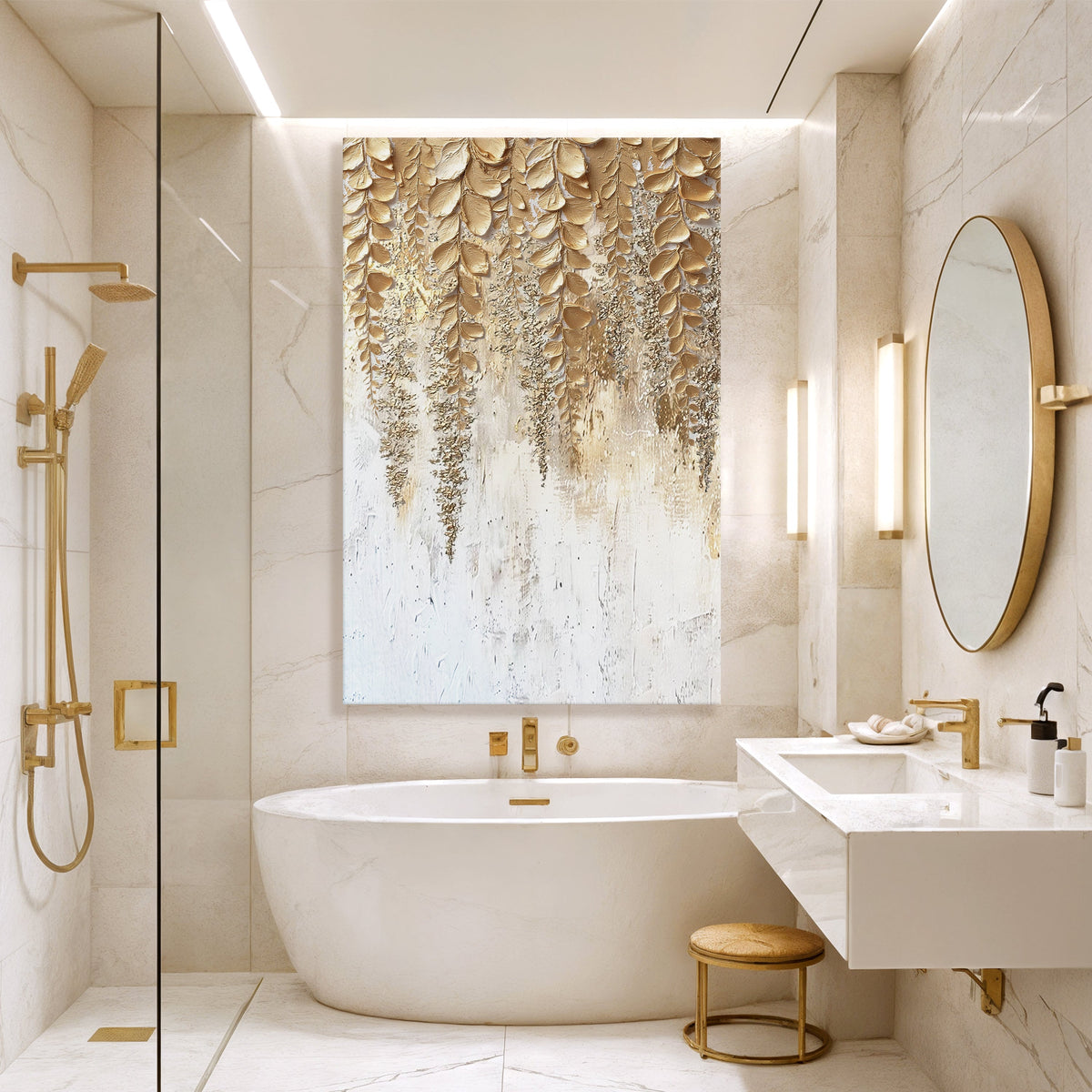 Golden Wisteria Wall Art by Tailored Canvases