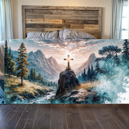 Cross On A Hill Faith Wall Art by Tailored Canvases