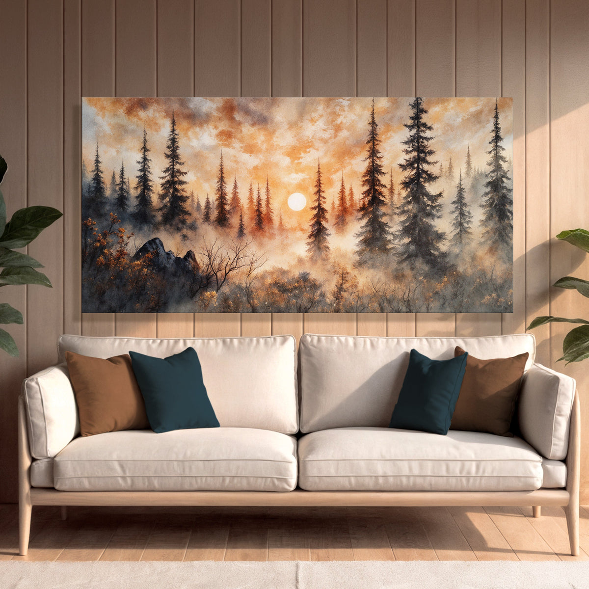 Rustic Forest Sunset Wall Art by Tailored Canvases