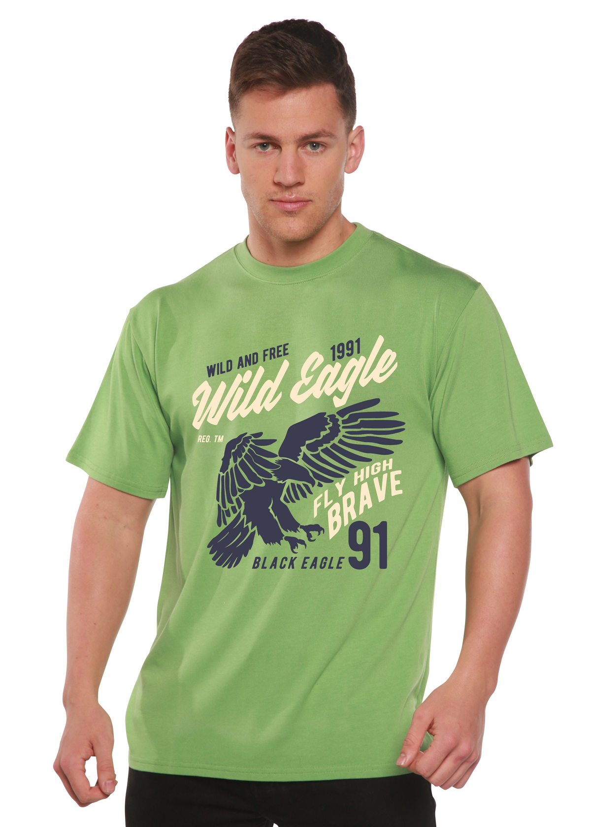 Wild Eagle men's short sleeve graphic T-shirt in bamboo viscose and organic cotton