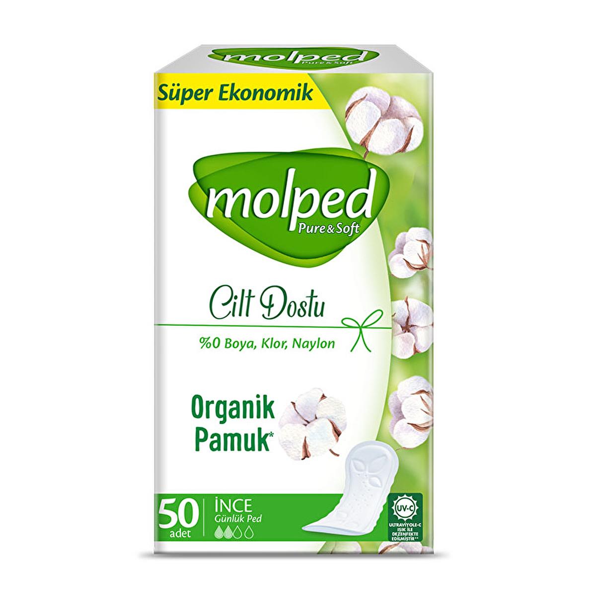 Molped Pure and Soft daily sanitary pads, 50 count
