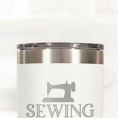 Personalized Sewing Tumbler 20 oz stainless steel insulated drinkware for crafters, hot or cold beverage travel mug, gift for sewists by Joyful Moose