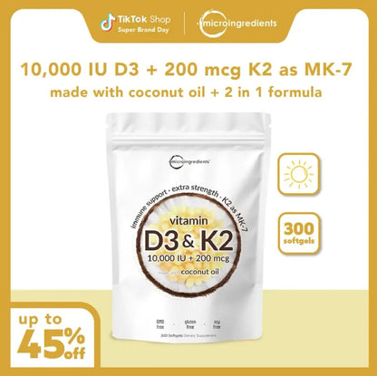 Vitamin D3 K2 Supplement Softgels by KARONDA RENE LEWIS