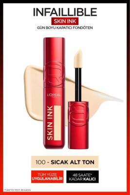 L'Oreal Paris Skin Ink Concealer Foundation 100: High Coverage, Natural Finish & Long Lasting Liquid Foundation for Flawless Skin by Beauty Care Bag