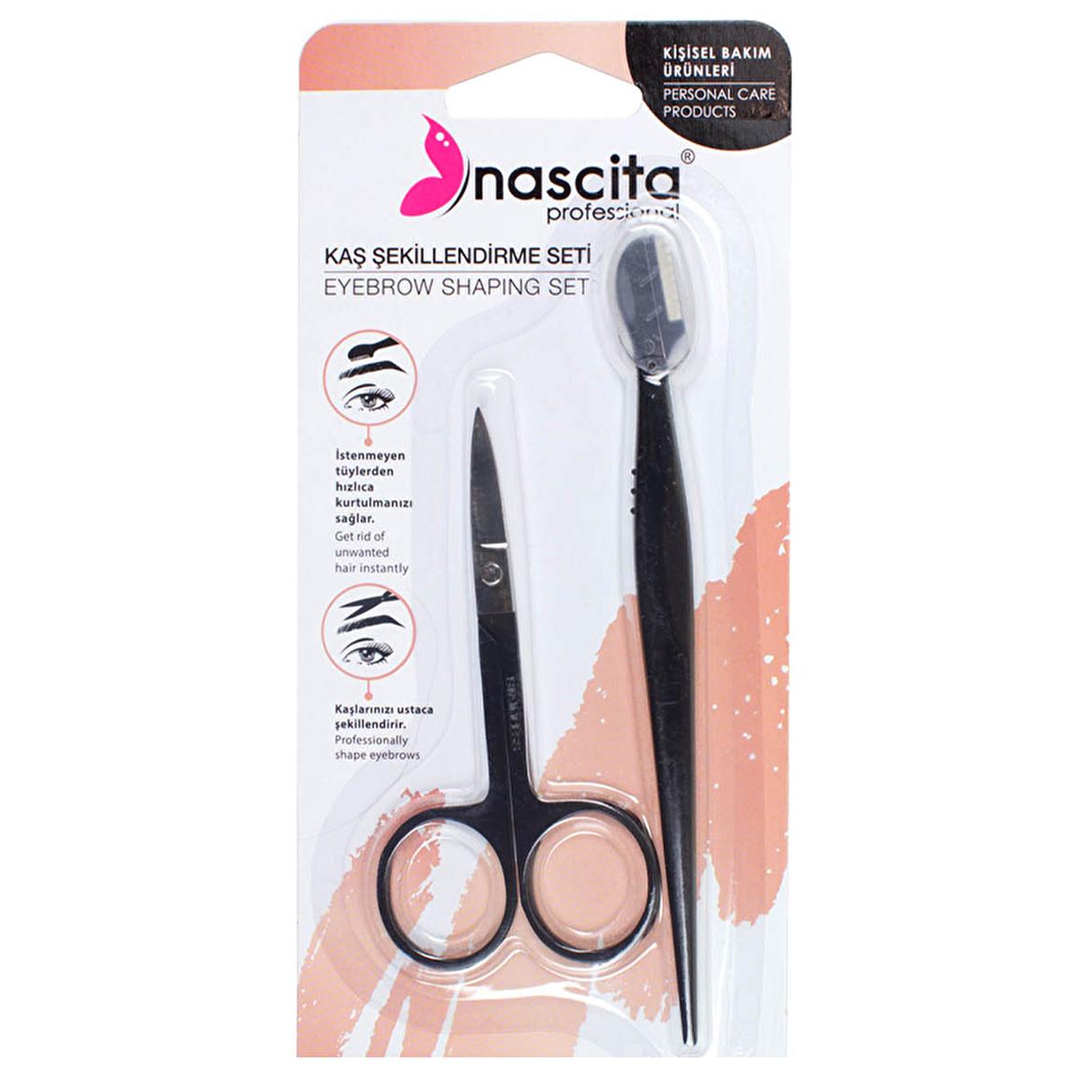 Nascita Eyebrow Grooming Set - Professional Eyebrow Razor & Scissors for Precise Grooming at Home by Beauty Care Bag