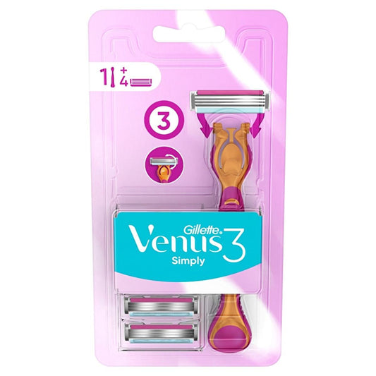 Gillette Simply Venus: Disposable Women's Razor for Sensitive Skin - Close, Comfortable Shave with MoistureRich Band & Microfins by Beauty Care Bag