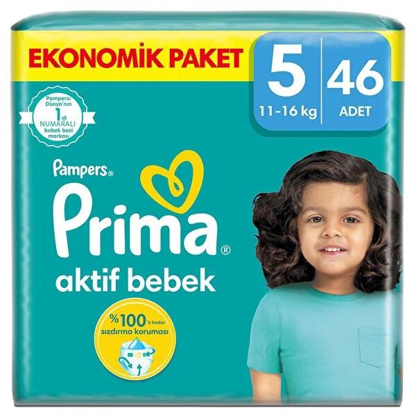 Prima baby diapers size 5, 46 count