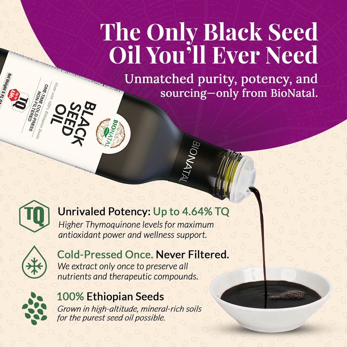 Ethiopian Black Seed Oil 5oz (GLASS) by BioNatal