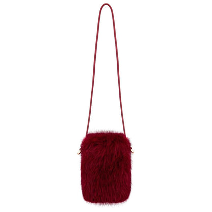Eklips Burgundy Plush Phone Bag for Daily Use by Beauty Care Bag