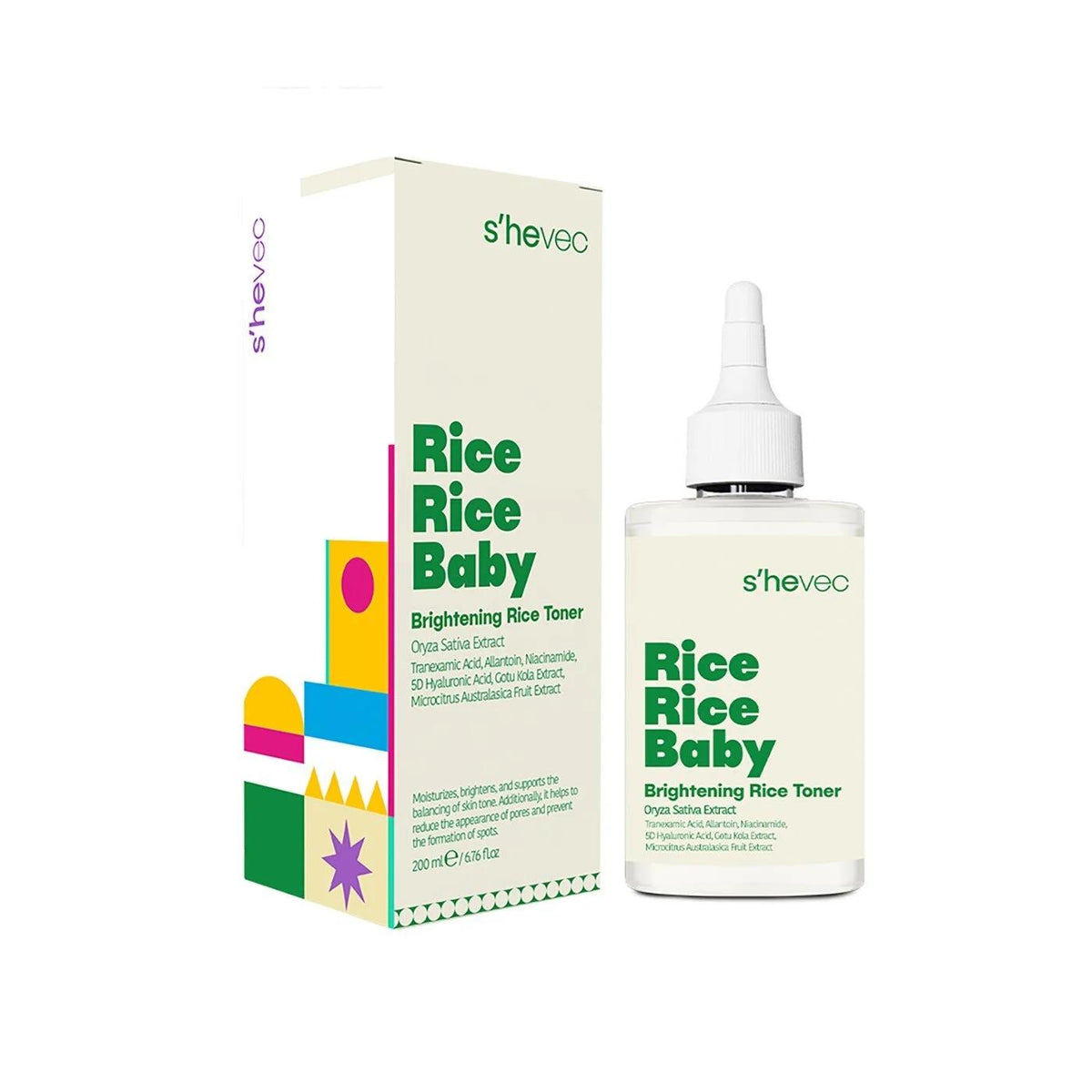 She Vec Rice Rice Baby Brightening Toner 200 ml by Beauty Care Bag