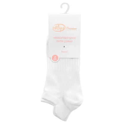 Eklips Premium Micro White Socks Breathable 2-Pack by Beauty Care Bag