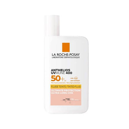 La Roche Posay Anthelios UVmune Fluid Tinted Sunscreen SPF50+ - Hypoallergenic, Non-Comedogenic, Water-Resistant by Beauty Care Bag