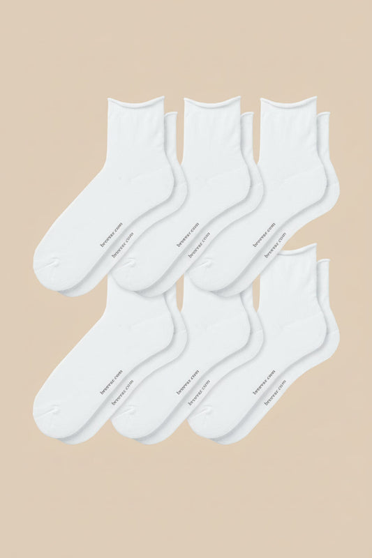 6-Pack Women's Roll Top Socks by Breevar