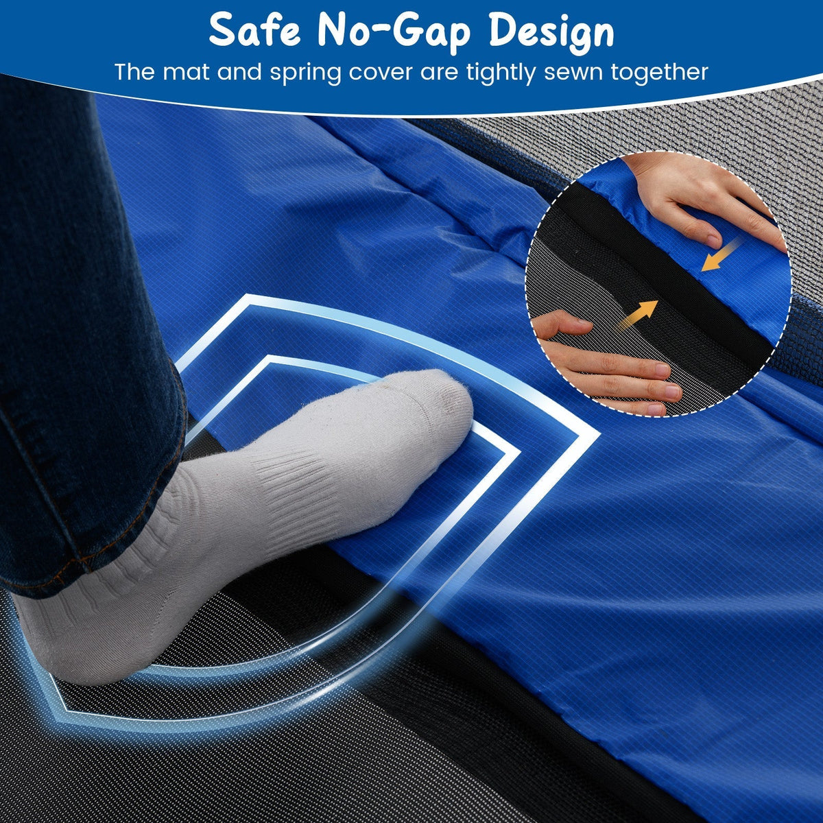 6 ft rectangle kids trampoline with swing and horizontal bar by GBruno Store, view 16