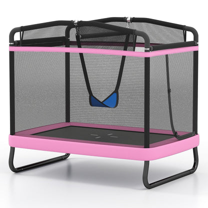 6 ft rectangle kids trampoline with swing and horizontal bar by GBruno Store, view 3